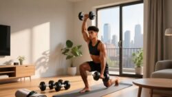 Build muscle power and a stronger core with this 17-minute dumbbell workout at home