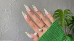12 Sweet and Refreshing Strawberry Matcha Nail Ideas for Spring
