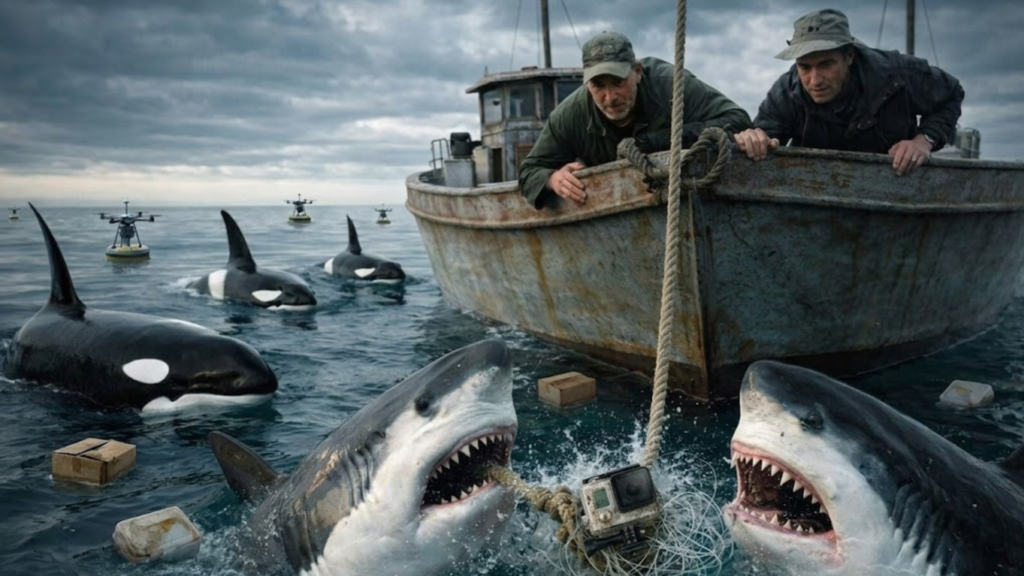 Fishermen report sharks biting