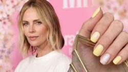Like an ice cream manicure with a twist, Charlize Theron's lemon sorbet nails are ideal for spring